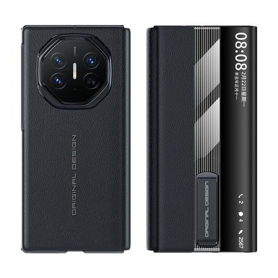 For Huawei Mate XT XTs Ultimate Genuine Leather Soft TPU Hinge Protection Invisible Kickstand Flip Foldable Case Cover