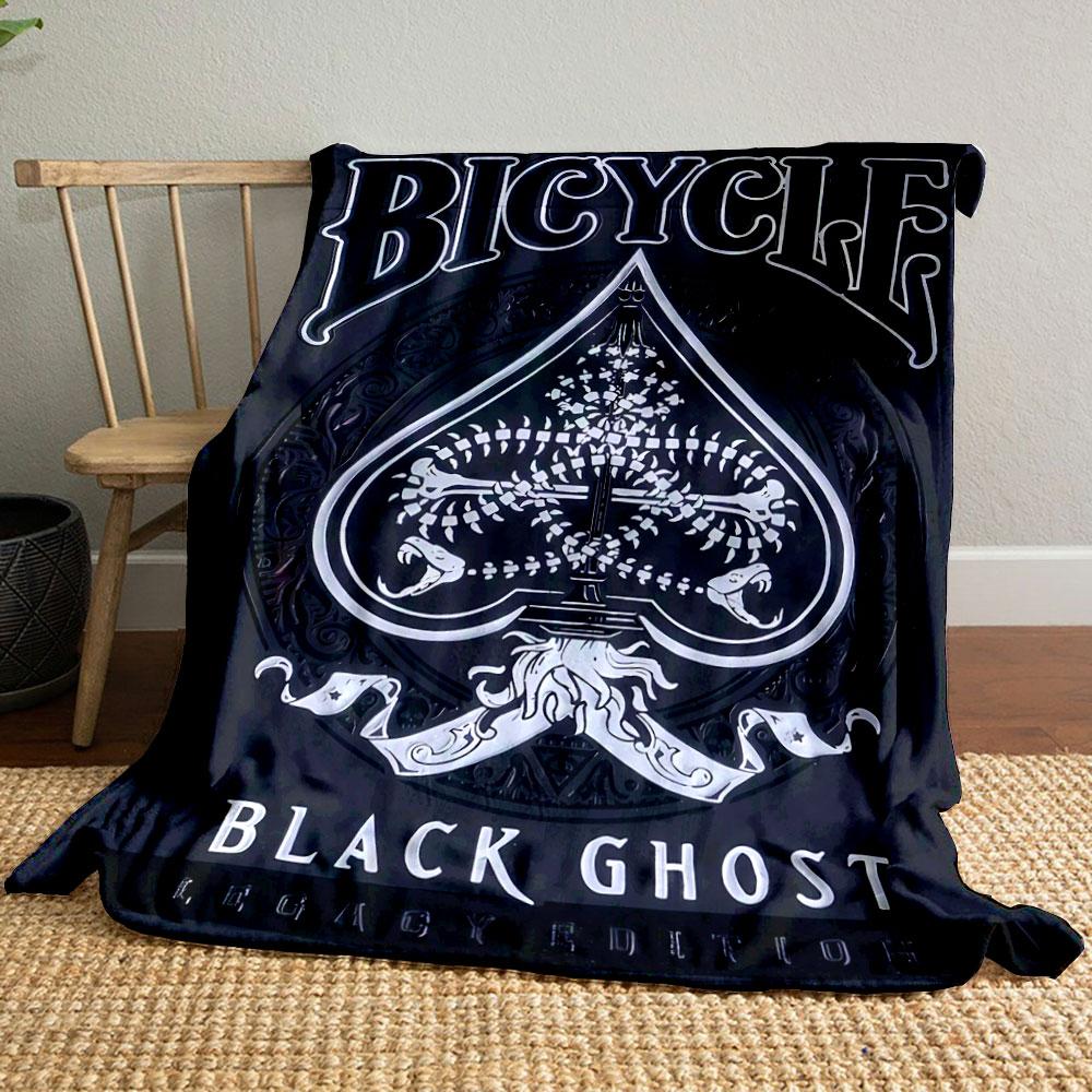 Black Ghost Bicycle Blanket  Printed Blanket for Living Room Bed Couch lunch break Soft Cozy Blanket for Friend s festival Gift 80cm x 120cm