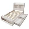 Children Bed Single Bed Storage Bed with Drawers, Shelf And Bench with Storage Space, Wooden Bed 90x200cm, Bed Frame And Slatted Frame Made of Wood,