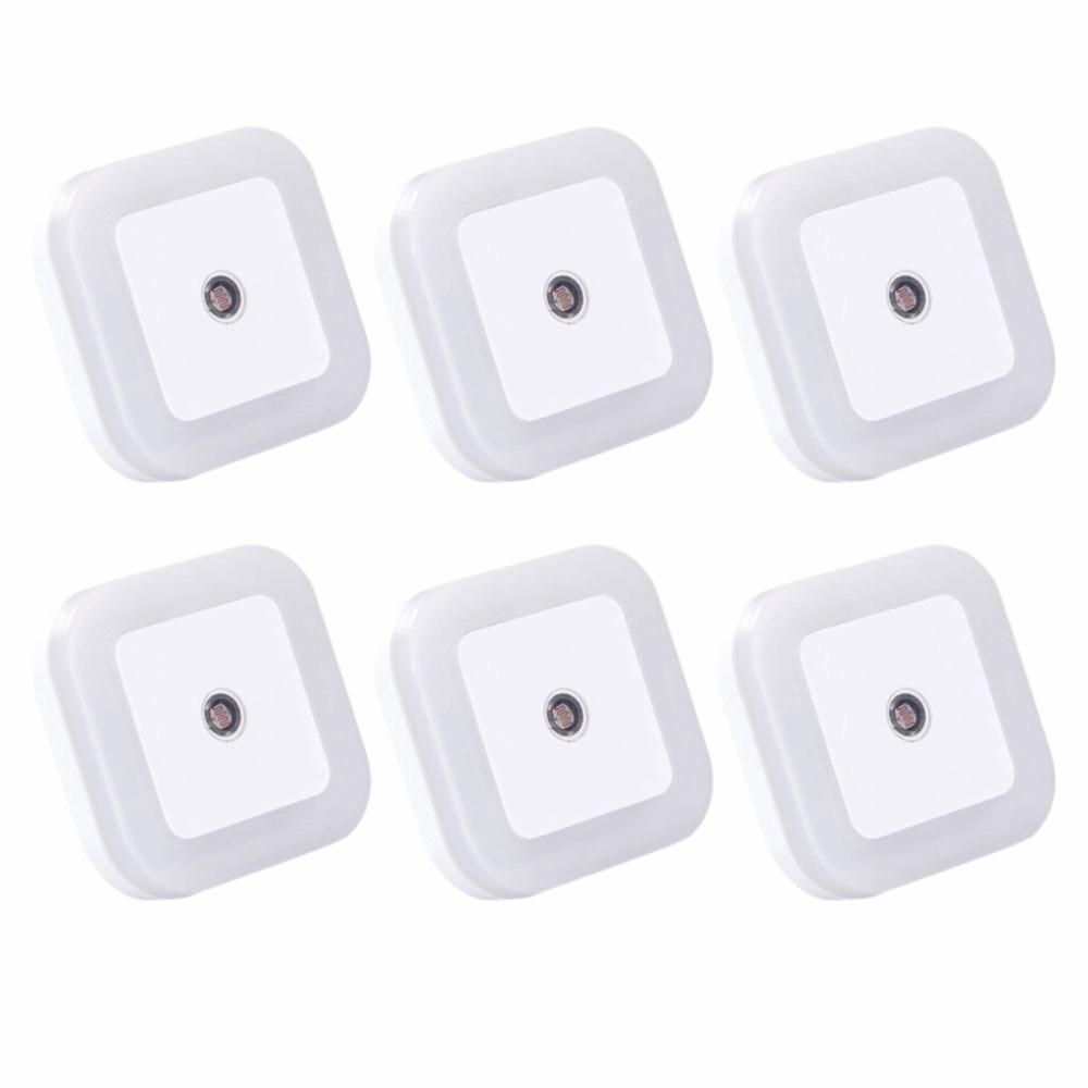 6er-Pack Dämmerungs- und Morgendämmerungssensor Bewegungssensor-Licht Quadratisches Smart-Sensor-Licht LED-Nachtlicht Schlafzimmer