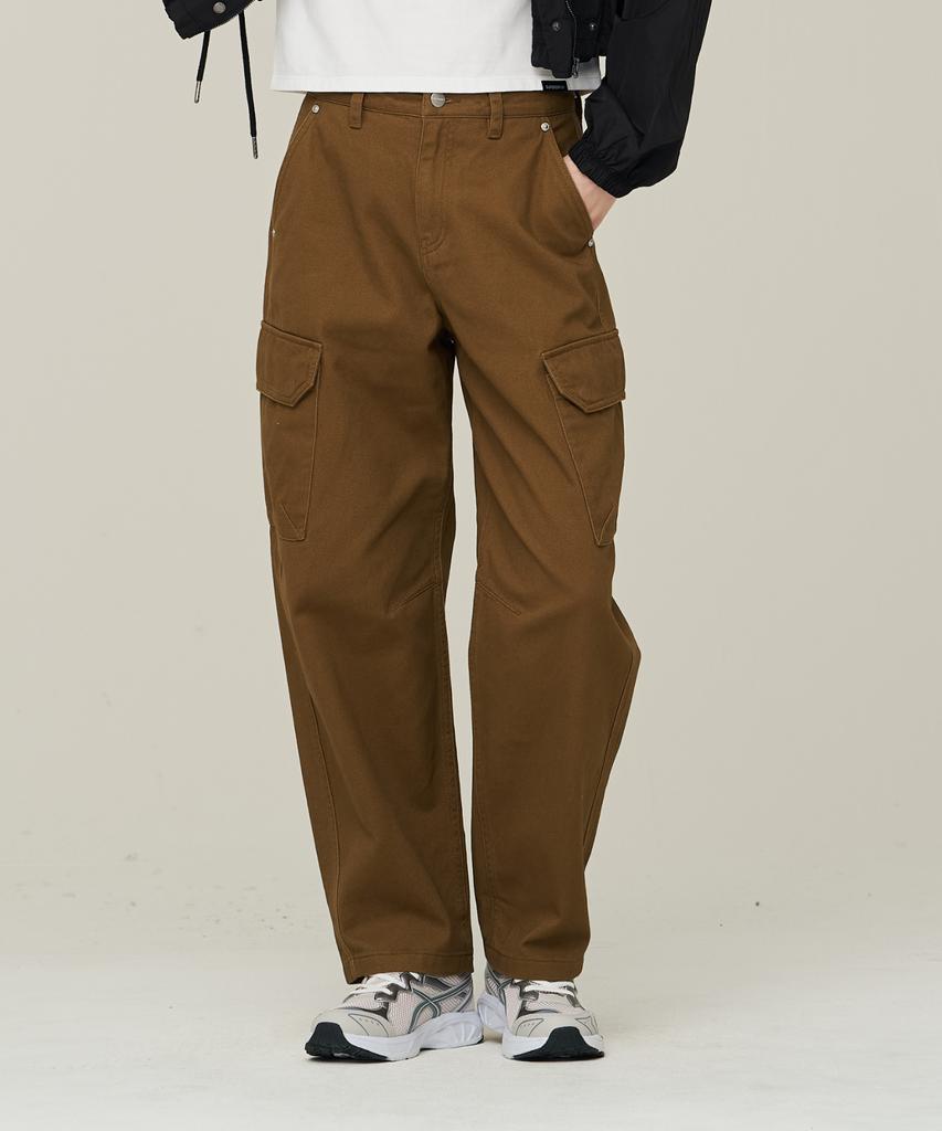 Syupeodeulai W Cargo Barrel Pants Camel