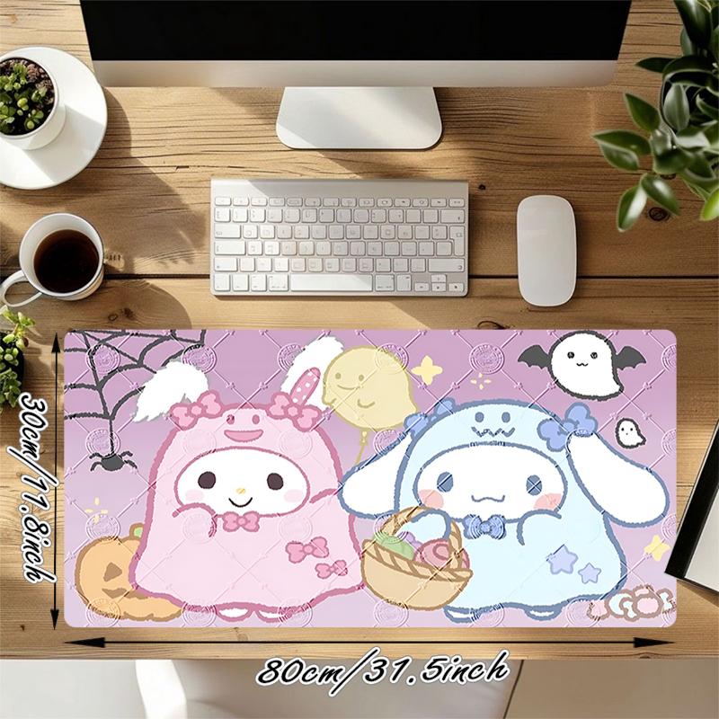 1Pc Ghostly Friends Halloween Gaming Mouse Pad Keyboard Desk Mat Non-slip Rubber Lock Edge Waterproof Computer Mousepad for Office Home Decor K1764