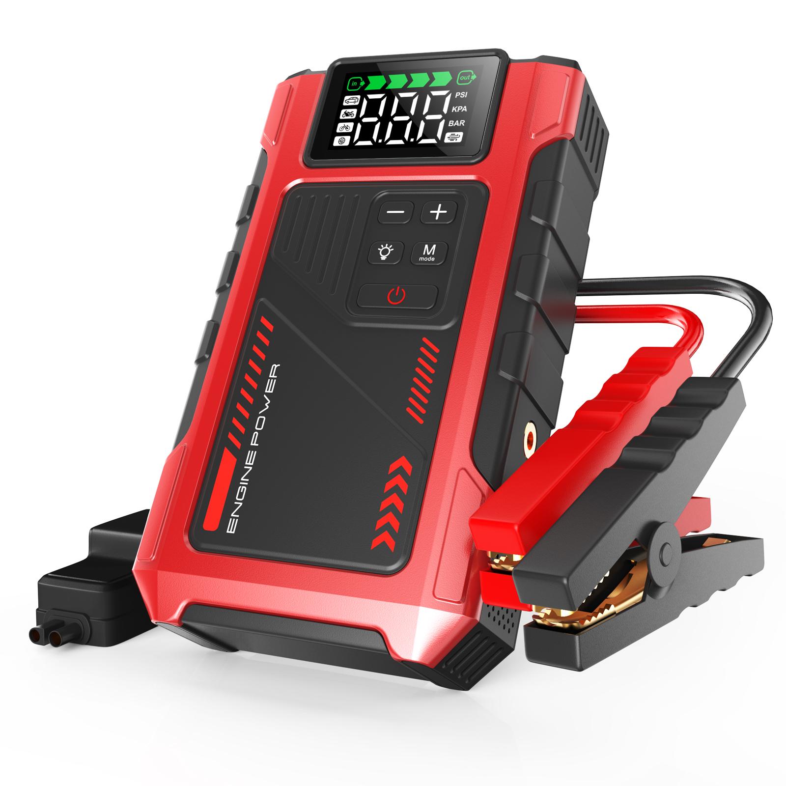Avviatore di Emergenza per Auto Booster Power Bank Caricabatteria Pacco con Compressore d'Aria 150PSI Eigotrav U2 12V 6000A 12000mAh