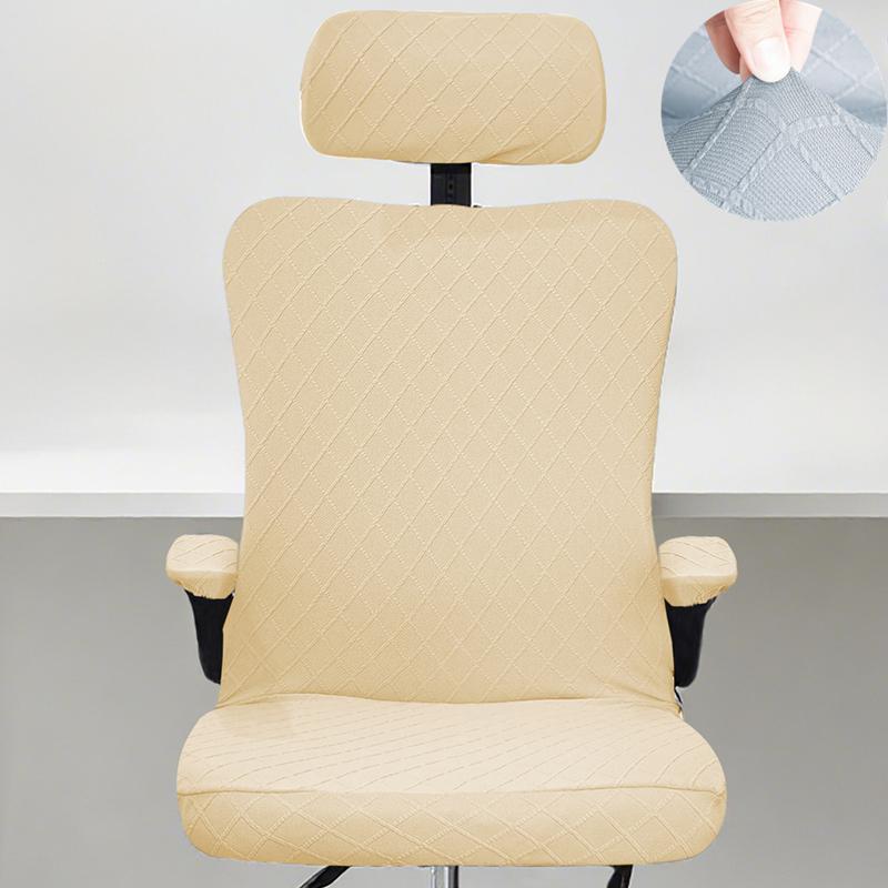 3Pcs/Set Computer Swivel Chair Cover Universal Ergonomic Game Chair Cover with Headrest Armrest Cover for Office Home