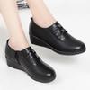 Fashion Slope Heel Small Leather Shoes Versatile and Comfortable Side Zipper Mother Shoes Spring and Summer New Women's Single Shoes