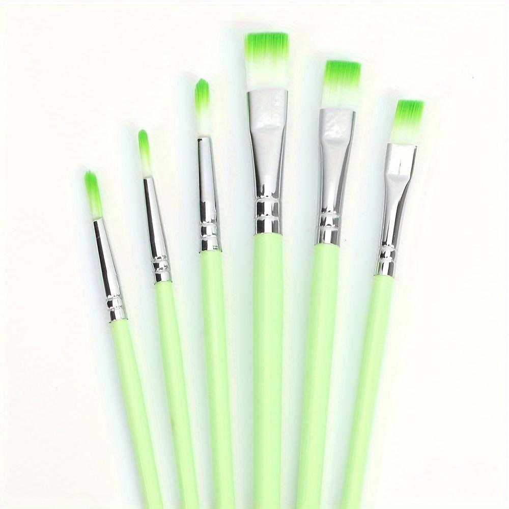 

Набор из 6 кистей-ручек для акварели, нейлоновый ворс, пластиковая ручка для масляной и акриловой живописи своими руками - Художественные принадлежности для Рождества, Хэллоуина, Дня благодарения зелёный