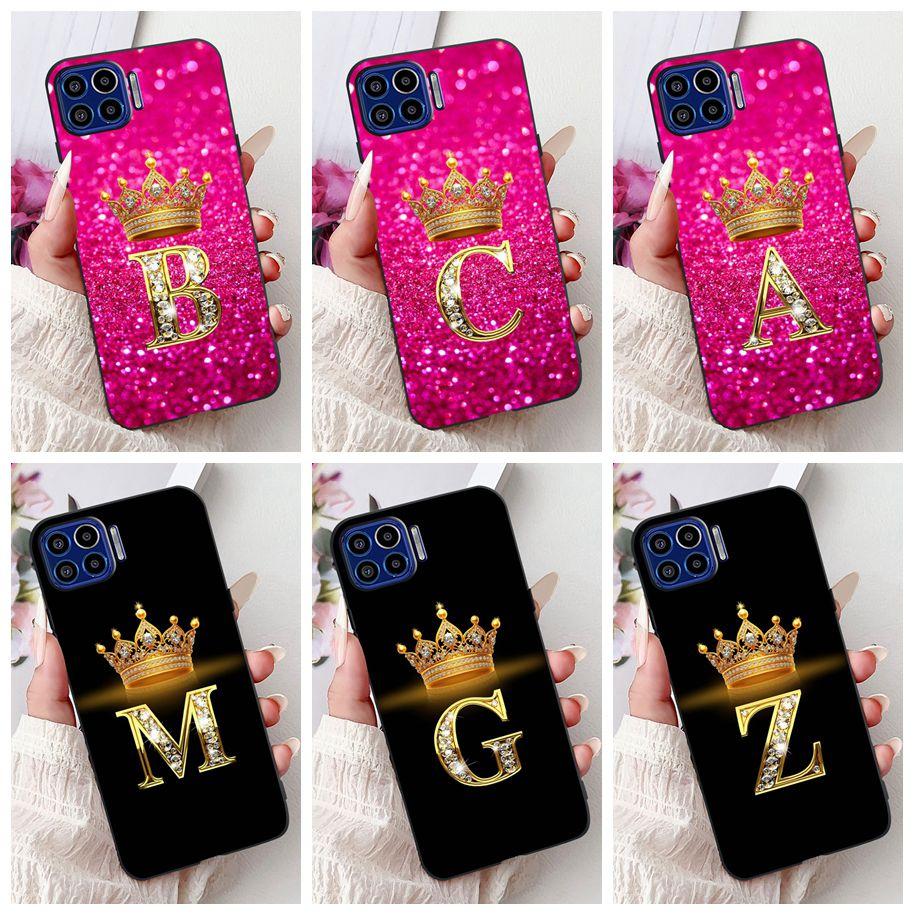 For Motorola One 5G Case Popular Letters Flower Crown Soft Silicone Shockproof TPU Couple Cover For Moto One 5G 2020 Phone Cases