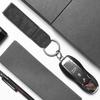 Suede Leather Car Vintage Keychain Zinc Alloy Key Ring For Toyota Hilux Aygo Yaris Ractis Corolla Camry CHR Auris Tacoma Cruiser