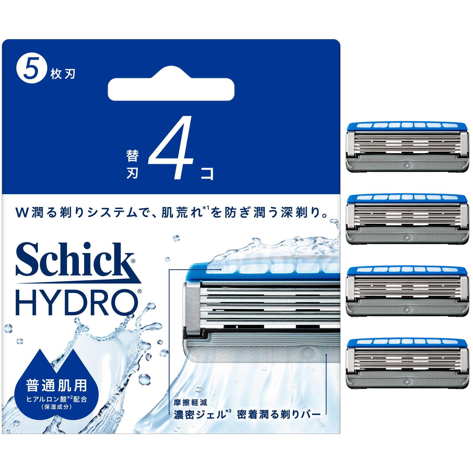 Сменные лезвия для бритвы Schick Hydro для нормальной кожи (4 лезвия) - Мужской