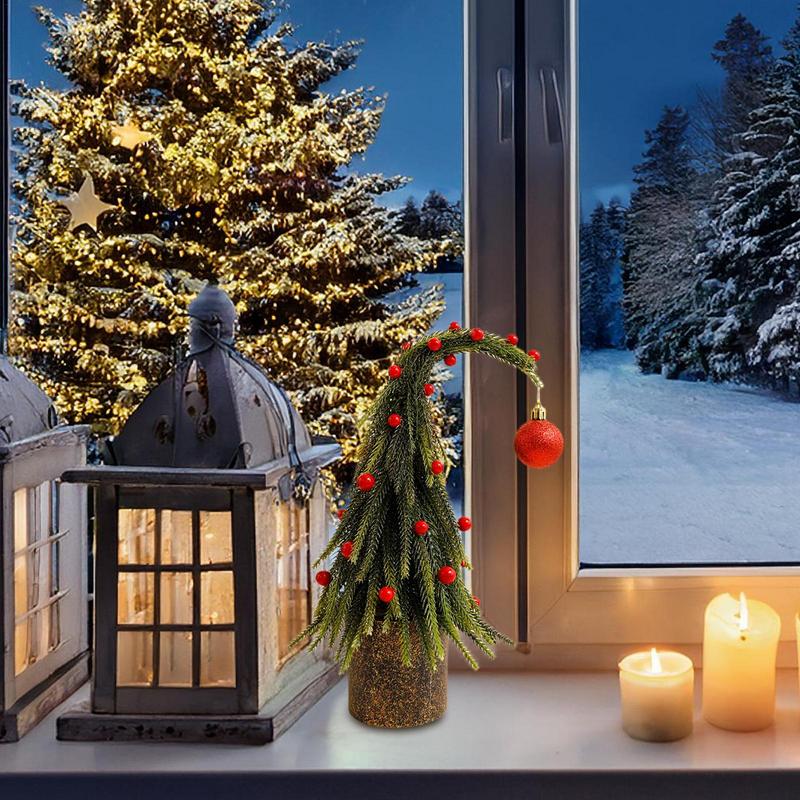 Crooked Christmas Tree Artificial Green Christmas Tree Christmas Decorations Sculpture Skinny Christmas Tree Sculpture Christmas