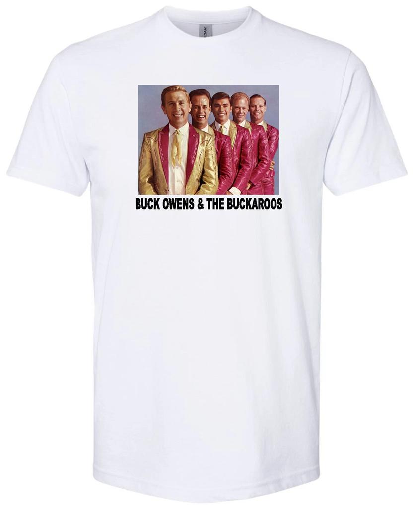 BUCK OWENS & THE BUCKAROOS RETRO COUNTRY MUSIC GRAND OLE OPRY WHITE T-shirt Tops Tees Unisex