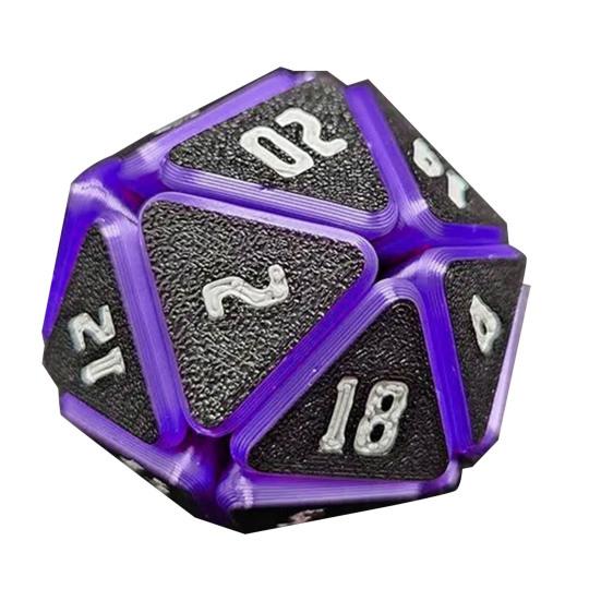 

М які кубики D20 для фінгер-спінера, портативні дорожні 3D-друковані кубики, сенсорна іграшка, багатогранні ігрові кубики, реквізит для дорослих, сімейного вечора, вечірки, настільної гри фіолетовий