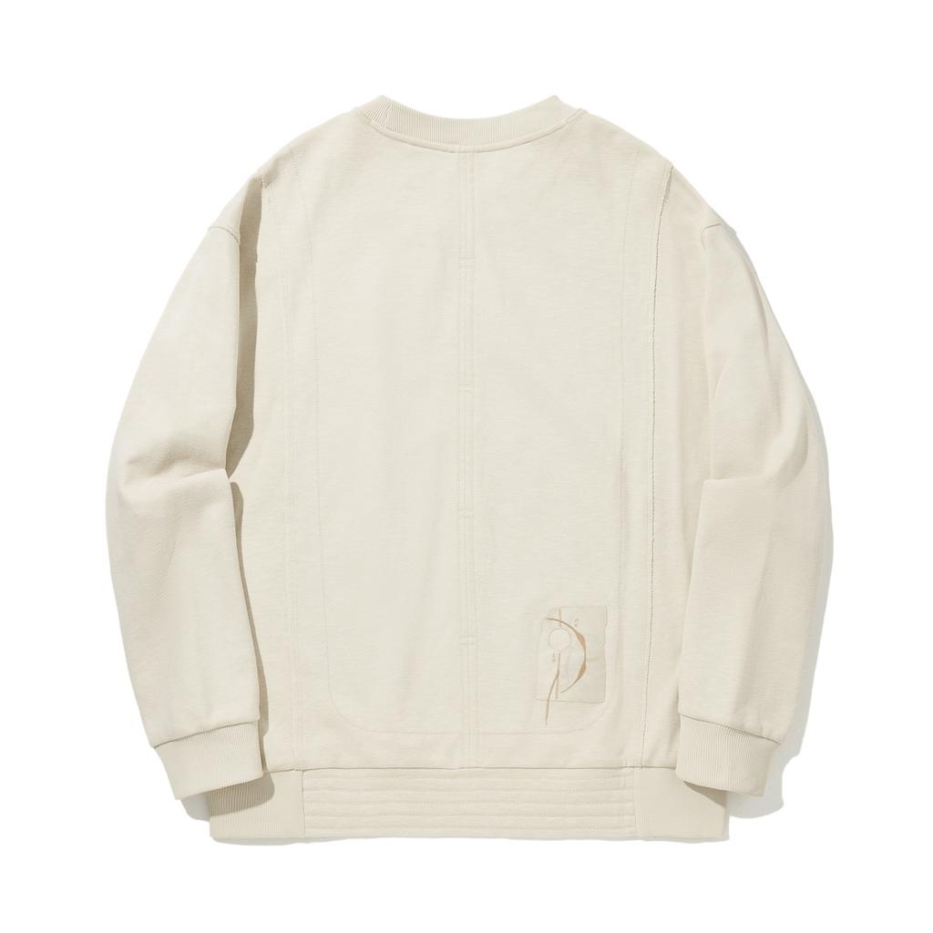 Li Ning Kung Fu Series Loose Pullover Long Sleeve Sweatshirt Men Sweatshirt Oatmeal-Gray AWDUB15-1