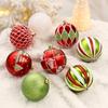 16 Pcs 8cm Painted Christmas Balls Set Plastic Cartoon Electroplated Christmas Hanging Balls Red Black Gold DIY