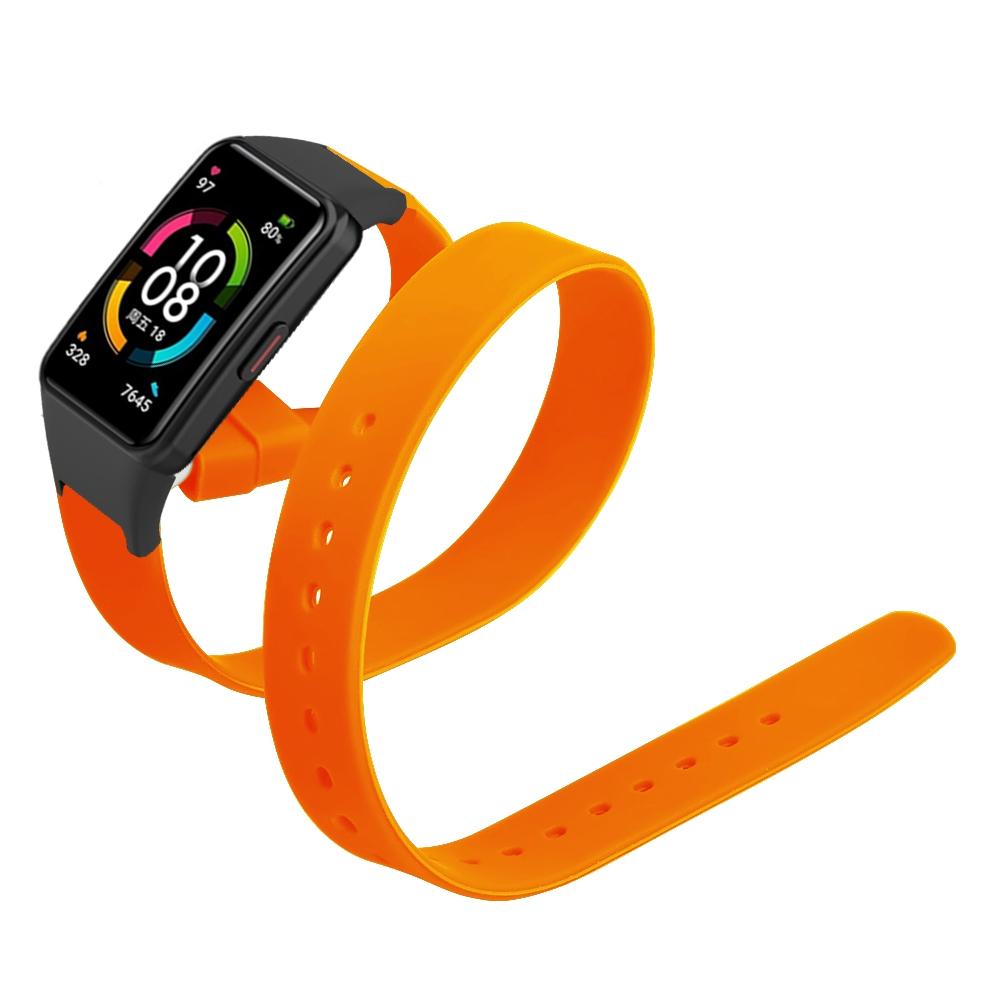 

For Huawei Band 6/Band 6 Pro/Honor Band 6 Strap Long Silicone Watch Bands Orange