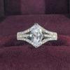 CopperTrendy Luxury Marquise Cut Ring for Women Bright AAA Cubic Zirconia Engagement Bridal Wedding Band Jewelry