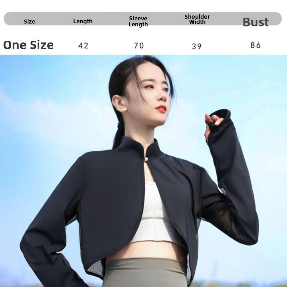 Long Sleeve Sun Protection Clothing Ice Silk Thin Crop Top Sunshade Cloak  Sun Protection