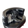Black pleated western cowboy short boots women's 2025 new spring and autumn single boots V-mouth rivets pointed thick heel Martin boots