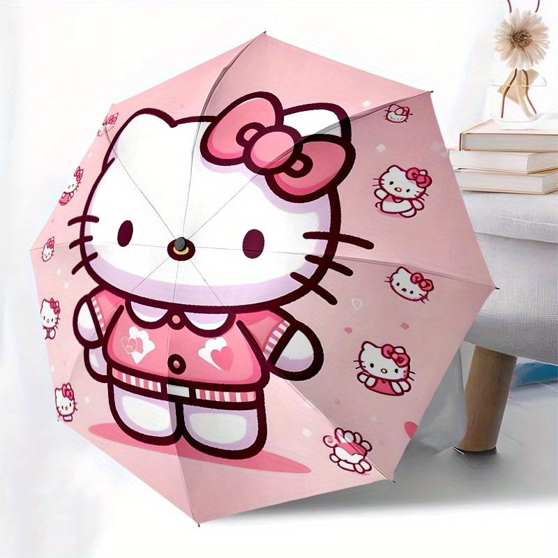 1pc Hello Kitty Pink Heart Umbrella with Plastic Handle,Suitable for All Seasons Home Travel Outdoor UmbrellaSanlio084