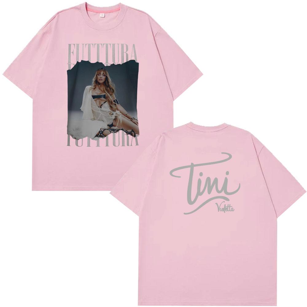 Singer Tini Stoessel Futtura Tour 2026 Tshirt Unisex Women Fashion Aesthetic Tshirt Shortsleeved Loose Casual Oversized Tshirts