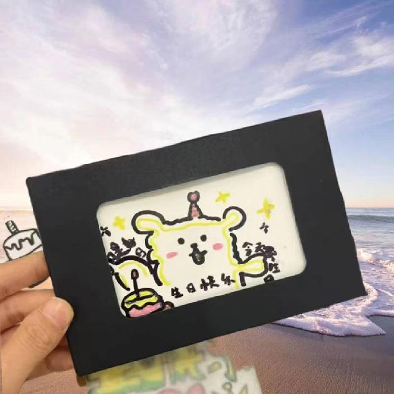 Flame Burning Greeting Card Diy Handmade Burning With Matches Happy Birthday Envelope Paper Material Wrapped Greeting Card Gift