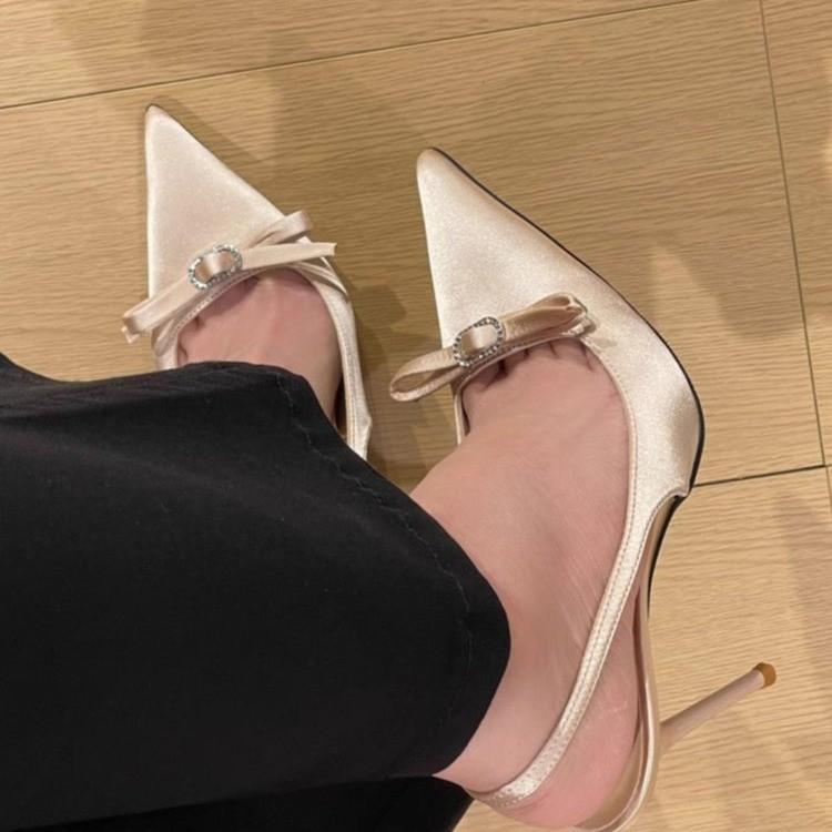 Fashion New Style Women's Sexy Sandals Elegant Patent Leather Pointed-toe High Heels Comfortable Banquet Thin Heel Sandals Zapatos Mujer