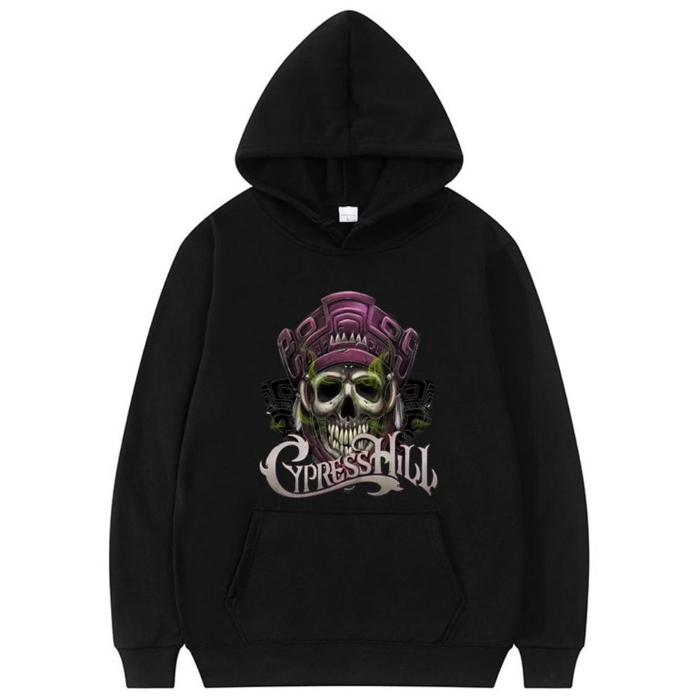 Rapper Cypress Hill Skeleton Graphic Hoodie Men Women Casual Fleece Cotton Pullover Unisex Oversized Hooded Sweatshirt