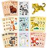 8/16/24PCS Children DIY Puzzle Sticker 8 Animals Make A Face Funny Assemble Jigsaw Stickers Kids Educational Toys