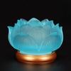 Glass Lotus Candlestick Buddha Hall Candlestick Temple Candle Holder Pray for Auspiciousness No Candles Included Home Decoration
