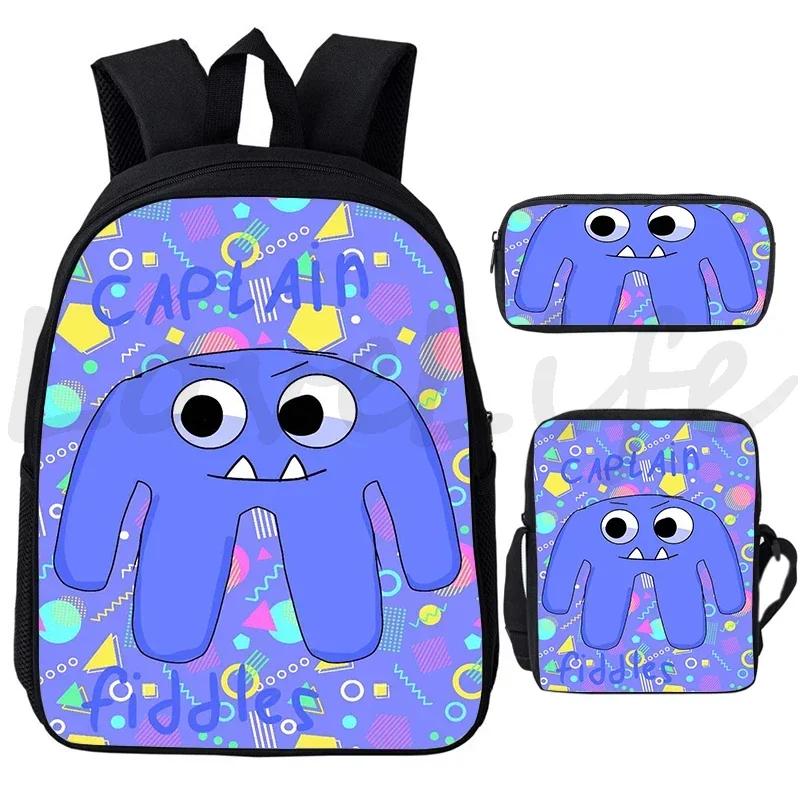 3Pcs/set Garten Of BanBan Backpack Anime Game School Bags Boys Girls Bookbag Cartoon Large Capacity Children Schoolbag Mochila