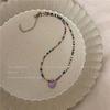 Multi-color ~ candy color beaded love necklace cute girl collarbone chain summer new necklace