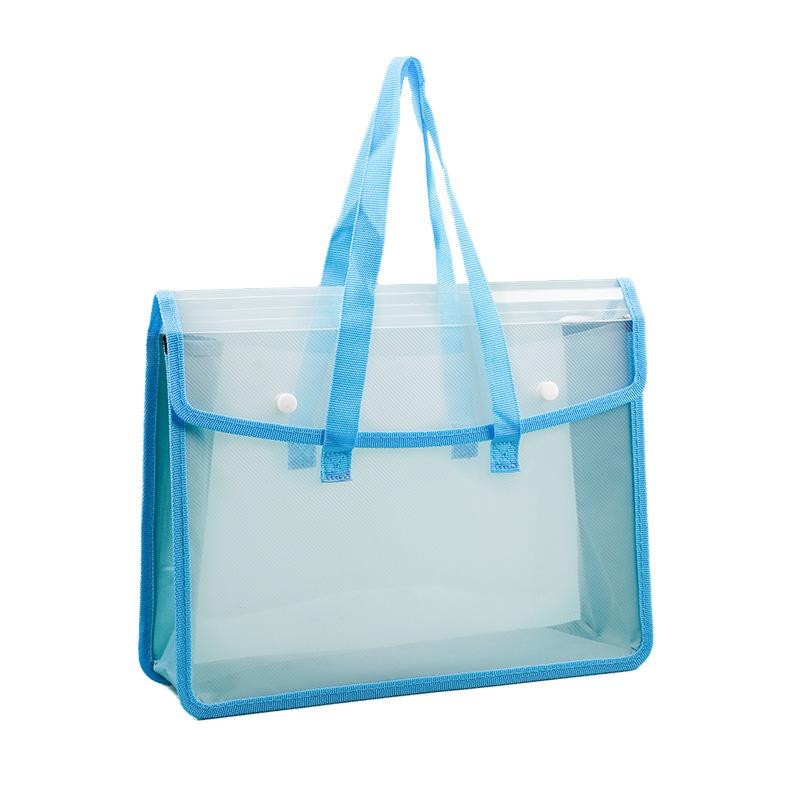 Large-Opening Transparent PP Clip File Document Pouch High-Capacity Tutoring Bag Ultimate Organizer for Files and Books