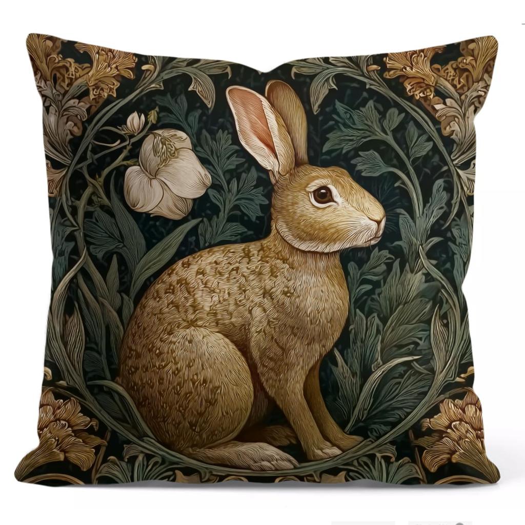 Cute Raccoon Pillow Cover Mushroom Forest Cushion Case Woodland Animal Decor Nature Lover Gift