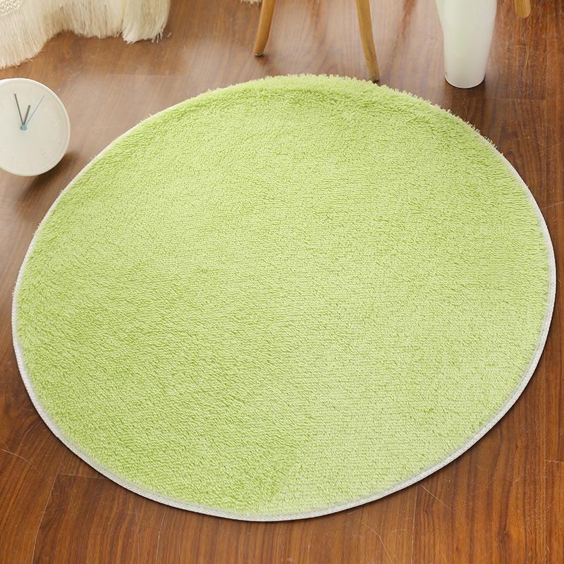 Silk Wool Round Rug Carpet Living Room Bedroom Bedside Floor Mat Tender Comfortable Simple Daily Warmth Various Colors Aesthetic