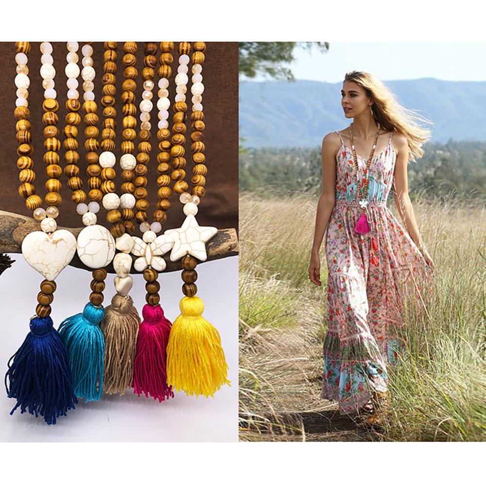 

Кисточка Деревянный Бисер Ожерелье Богемский Этнический Стиль Бабочка Кулон Ожерелье Для Женщин Ювелирные изделия