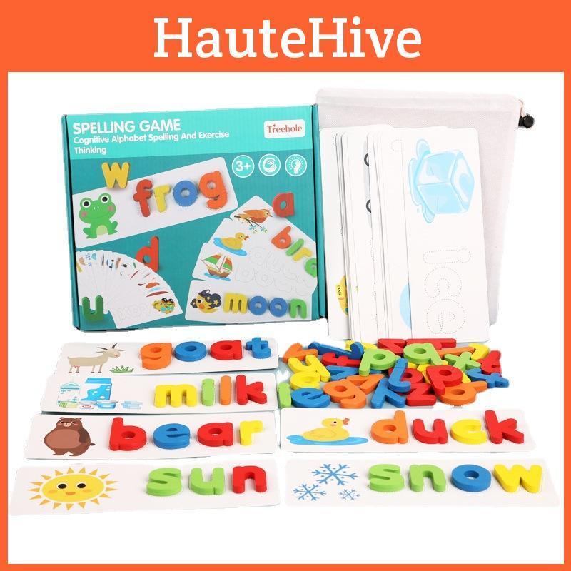 Wooden Alphabet Puzzle For Kids Educational Toy With Word Building For Preschool Learning