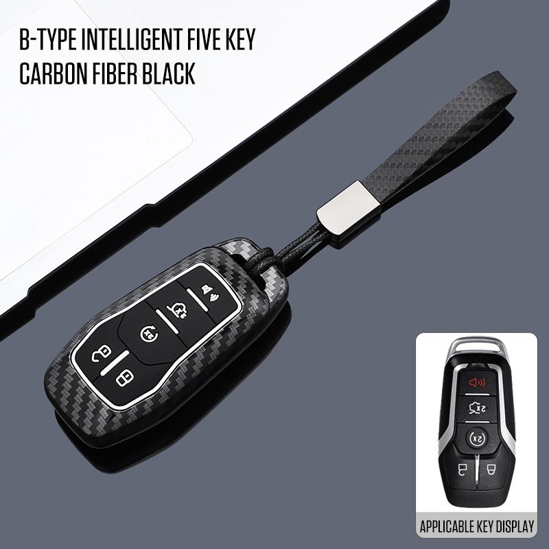 Interior Mouldings Car Key Cover Case For Ford Fusion Mondeo Mustang F-150 Explorer Edge 2015 2016 2017 2018 Car Key Protection