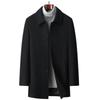 Herbst und Winter Neuer Herrenwollmantel Herren Mittel und Lang Revers Papa Kleidung Baumwolle Verdickter Wollmantel Herren
