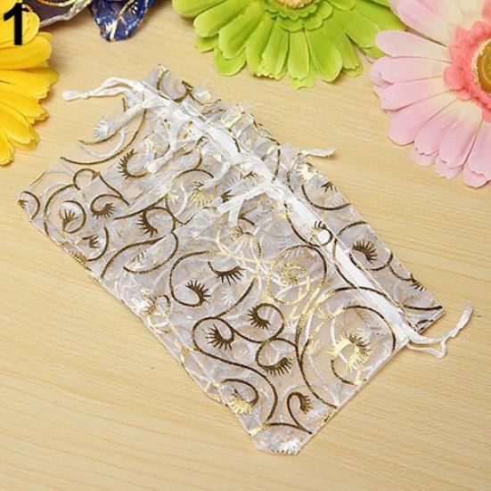 100Pcs Organza Gift Bags Jewellery Christmas Wedding Party Packing Pouches