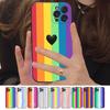 Colorful Rainbow Stripe Phone Case Silicone Soft for iphone 16 15 14 13 12 11 Pro Mini XS MAX Plus X Cover