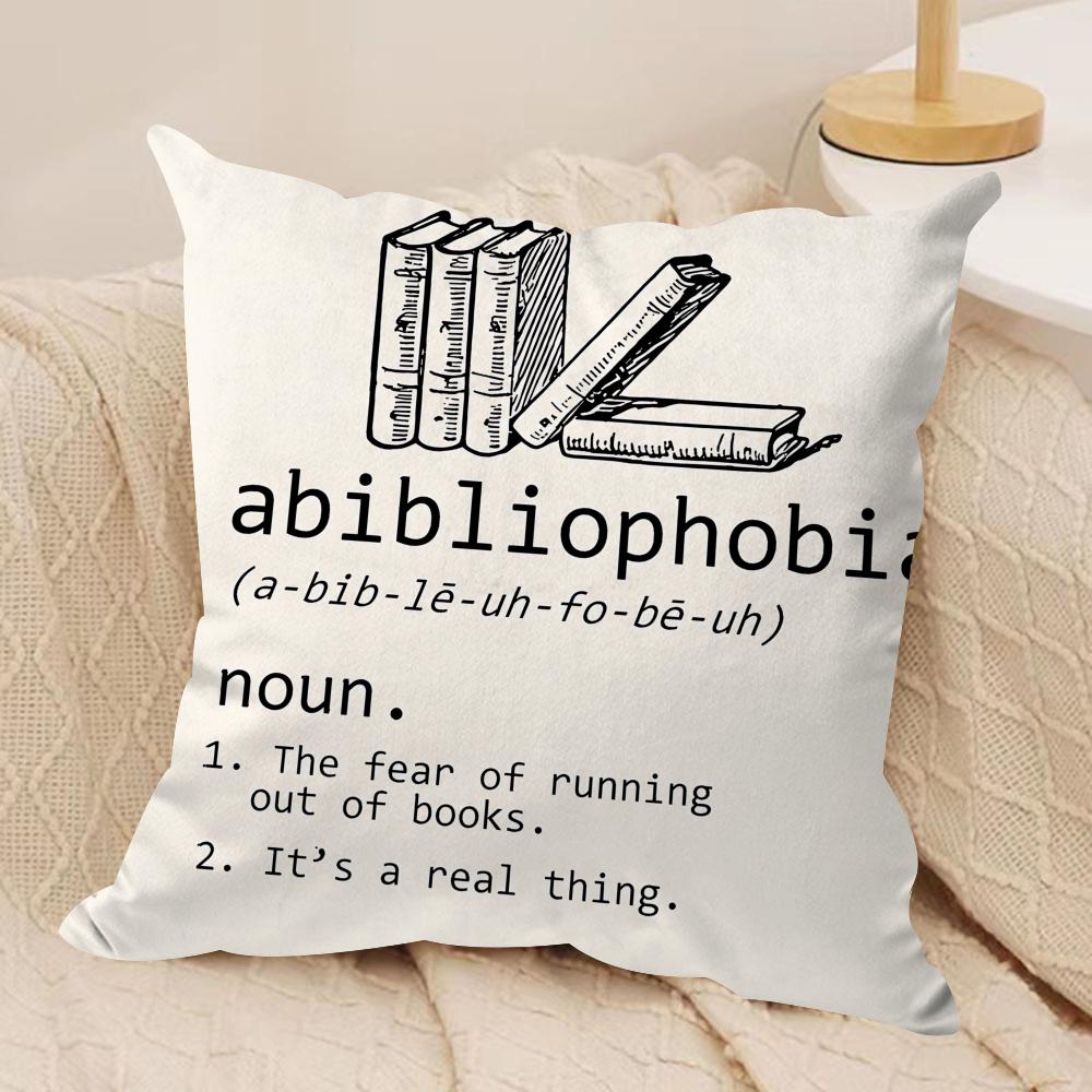 Book Waste Paper Cushion Cover Square Pillow Bedroom Sofa Leisure Comfort Living Room Home Decoration X