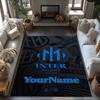 Inter Milan Customizable Name Area Rug Perfect for Study room Game Room Dormitory Balcony Anti-slip Rug Office home decor Best for Christmas