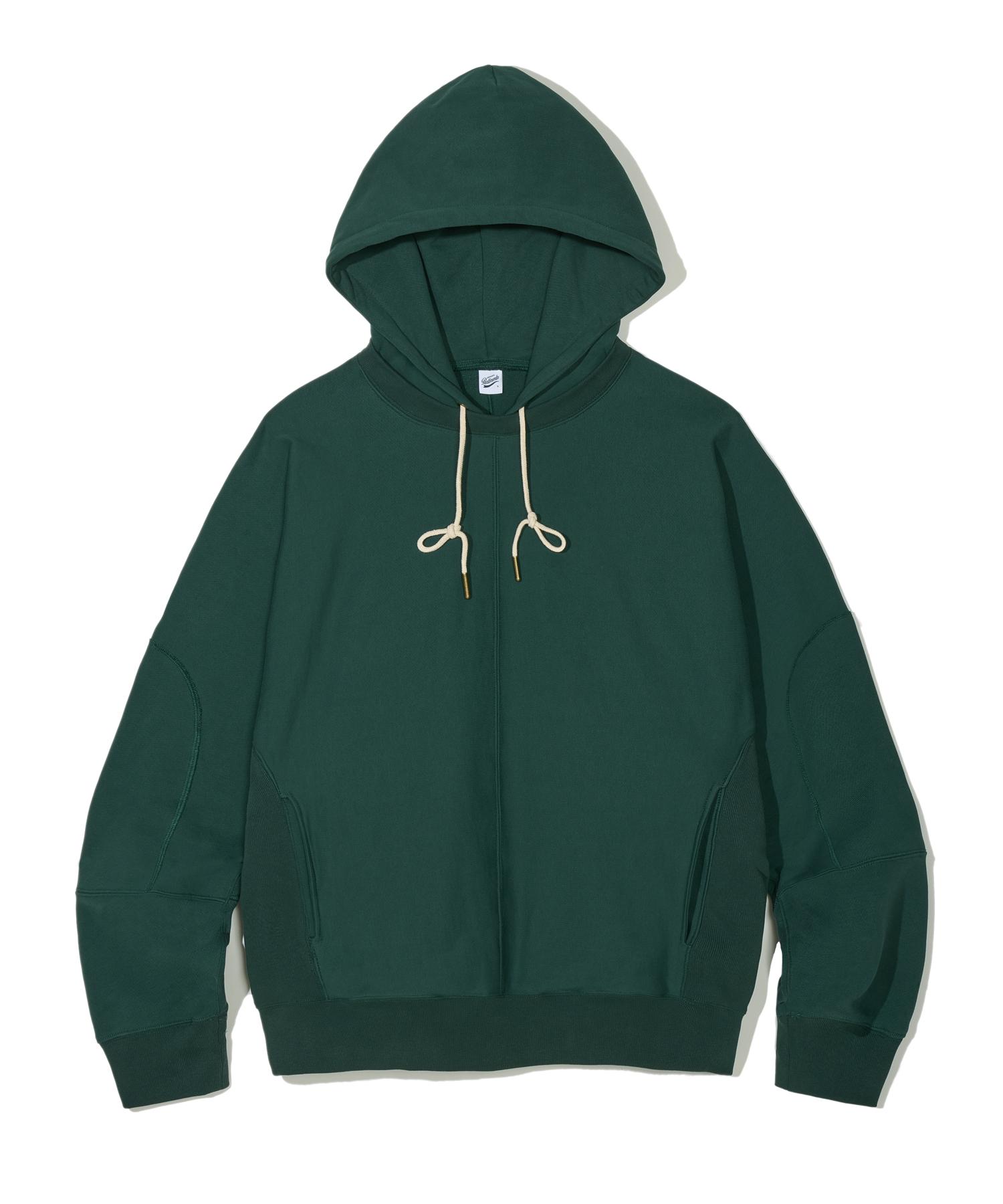 Partimento Layered Structure Hoodie Green -Green