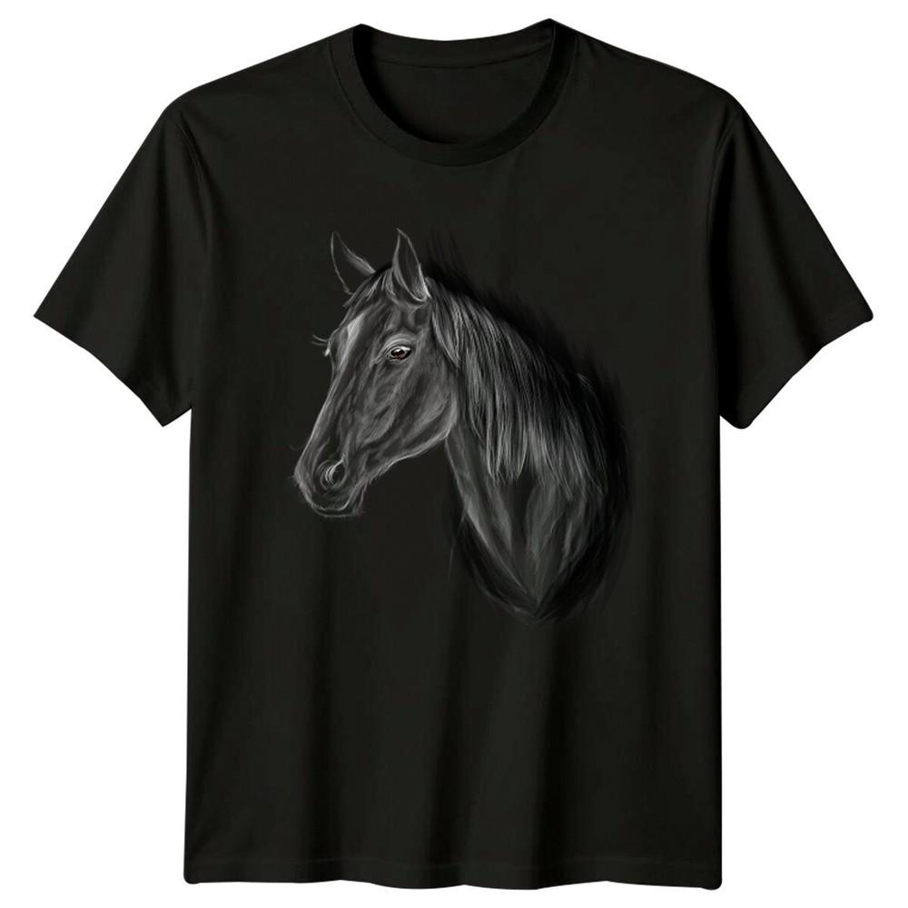Horse Head Portrait Animals Mens TShirt Womens Tee Graphic Unisex Top Unisex T-Shirt XXL