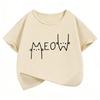 Meow Cat Graphic Kids Tshirts Summer Short Sleeve Tees Cartoon Animal Boys Girls Clothes Kawaii Kitten Tops Y2K Children T-shirt