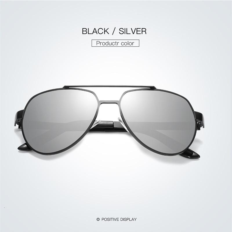 

Европейские и американские мужские и женские модные металлические поляризованные солнцезащитные очки для вождения серебряный