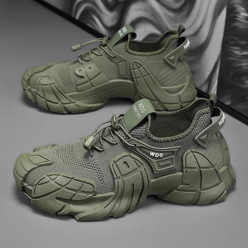 New ModelSimple Men'S Sports Shoes Breathable For Daily Use Casual Walking Fashionable Running Thickened Sole Height Increasing Versatile