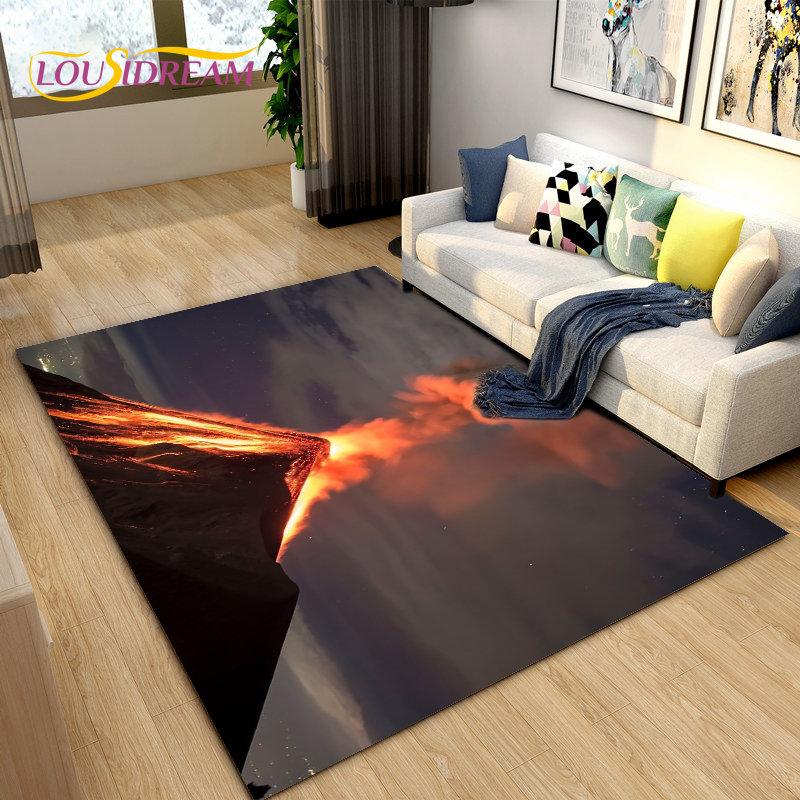 Volcanic Magma Series Area Rug Large,Carpet Rug for Living Room Bedroom Kitchen Doormat Decoration, Kids Play Non-slip Floor Mat
