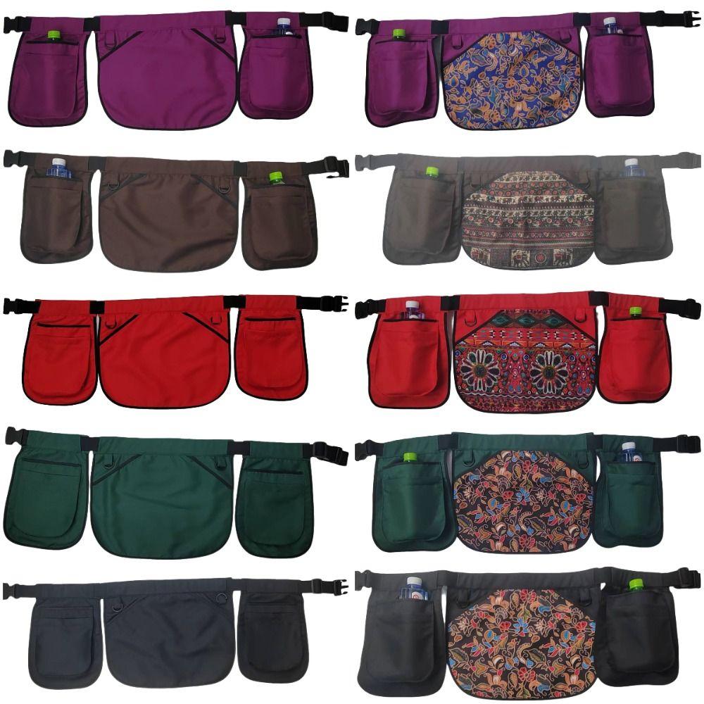 Ethnic Pattern Adjustable Belt Apron Large-capacity Multi-Function Tool Pouch Men