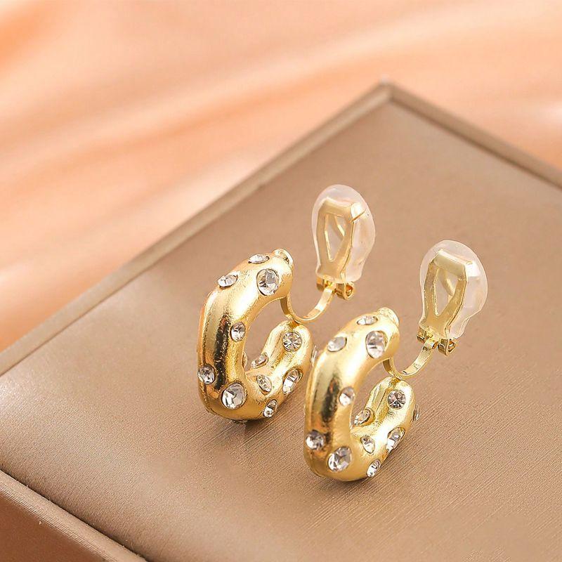 No Piercing Ear Clip Ear Hoop Earrings New Irregular Metal Earrings for Women
